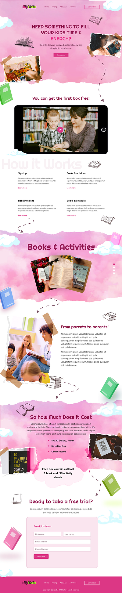 Adventures Await: Kids Bookstore Website Redesigned book website branding design graphic design illustration kids kids book kids website ui web design