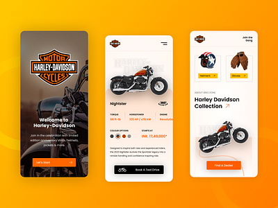 Harley Davidson Website - Mobile version harley davidson mobile screen ui design ui screen website design website screen
