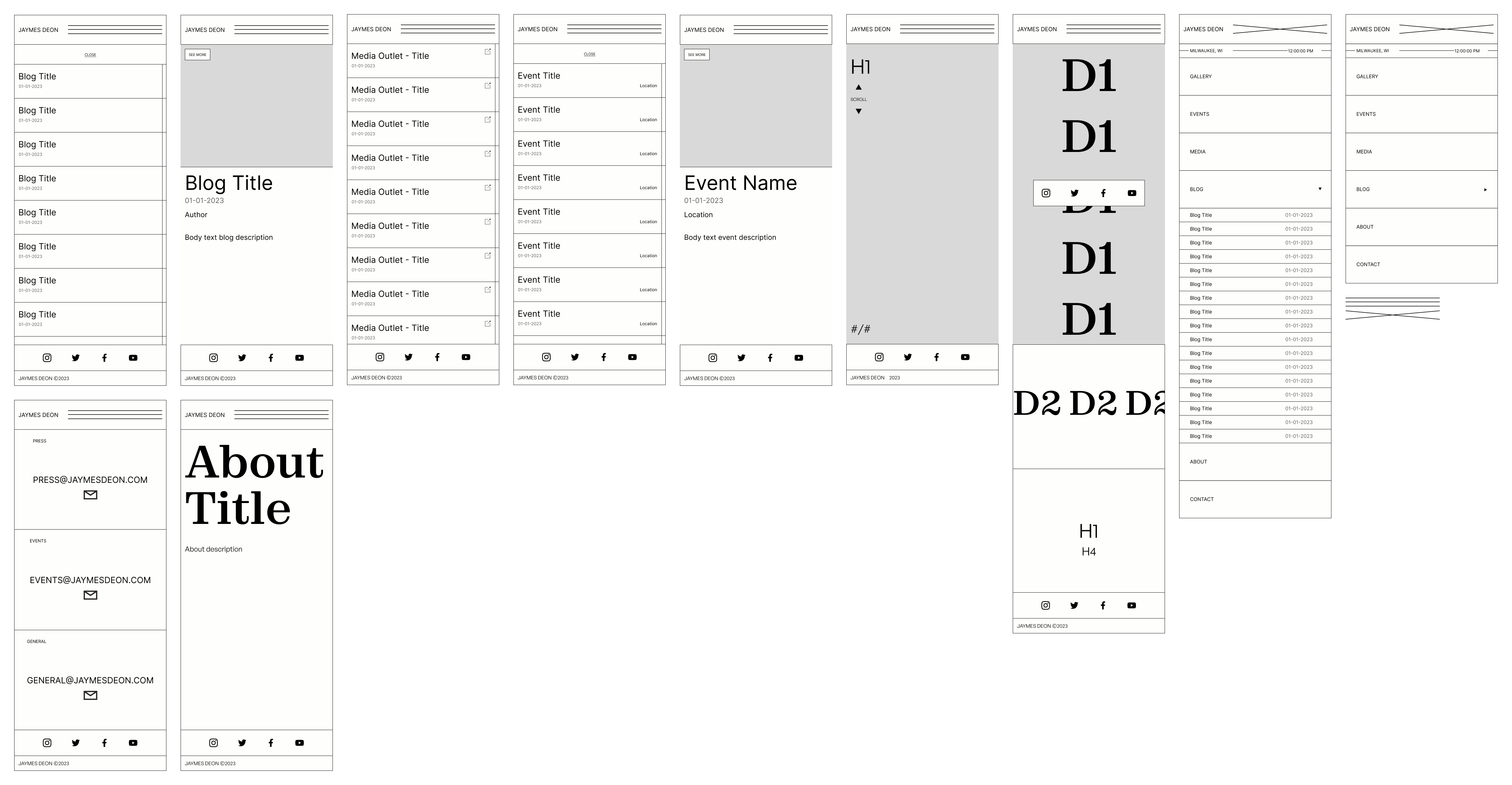 Mobile wireframes