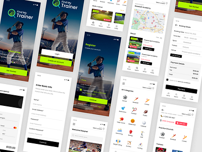 Sports Trainer Mobile App UI Screen app ui baseball cricket football mobile app mobile app design mobile app ui screen sports app trainer app ui design ui screen