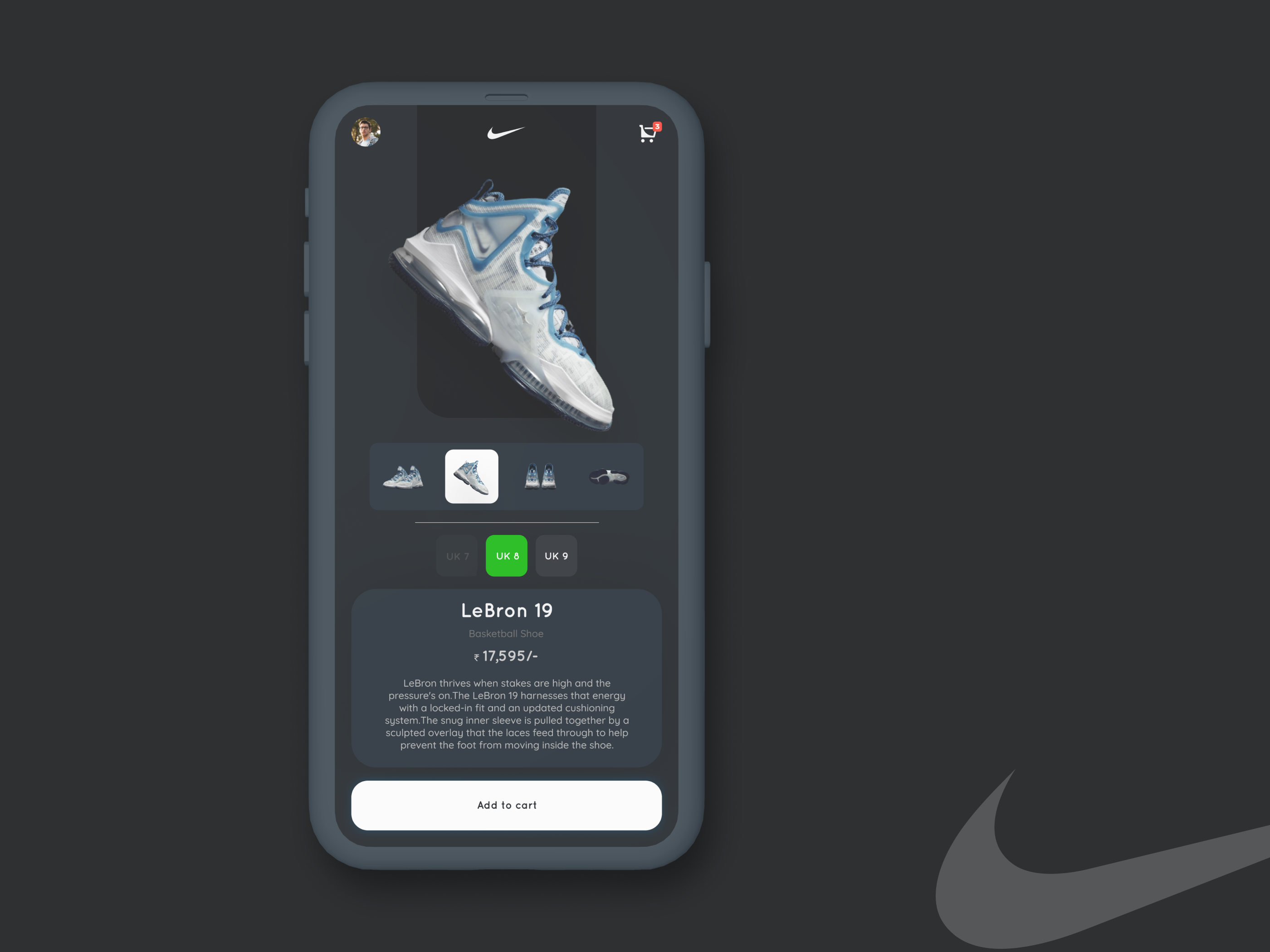 Simple product page design | NIKE app branding dailyui design feedback font graphic design landing logo minimal mobile mockup nike page portfolio screen typo ui ux vector