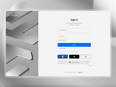 Sign In page 3d 3d animation animation c4d cinema4d graphic design interface log in motion graphics redshift sign in sign up ui user experience user interface web