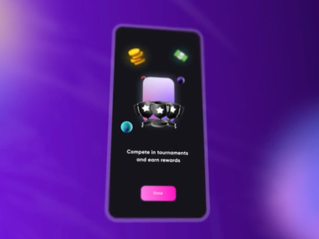 Concept onboarding for a gaming app ae aftereffects animation app coin esports gaming onboarding product trophy ui user interface