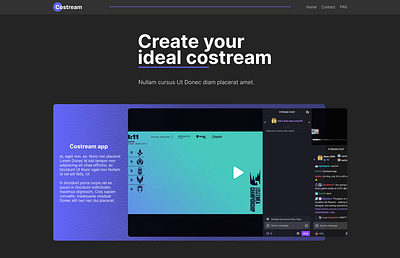 Costream App art branding figma graphic design ux web design