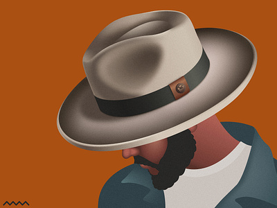 Colonel Pierce character design colorful fashion fedora flat hat illustration illustrator mens style motion graphics portrait vector