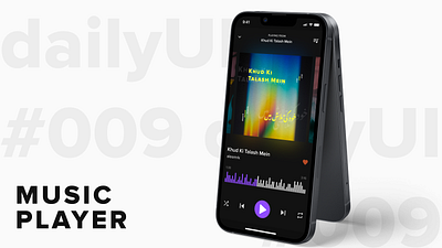 Music Player App | Daily UI #009 009 music player album album art album art design app player app ui daily ui daily ui 009 dailyui dui 009 iphone 13 mobile app music music player music player app musicaly pause play playlist song