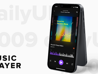 Music Player App | Daily UI #009 009 music player album album art album art design app player app ui daily ui daily ui 009 dailyui dui 009 iphone 13 mobile app music music player music player app musicaly pause play playlist song