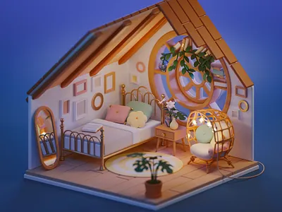 A quiet cabin 3d blender blender3d cabin design illustration isometric log low poly low poly render