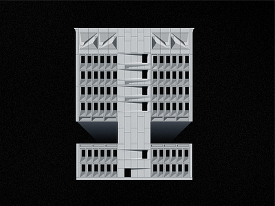 Brutalism architecture black brutal brutalism building concrete design geometric german architecture gray illustration illustrator industrial metal prison russian architecuture shadows vector