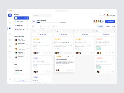 Managemate - Task Management Dashboard 📋 board dashboard design fireart fireart studio kanban management platform task board task management tasks track tracking ui ui design user experience user interface ux