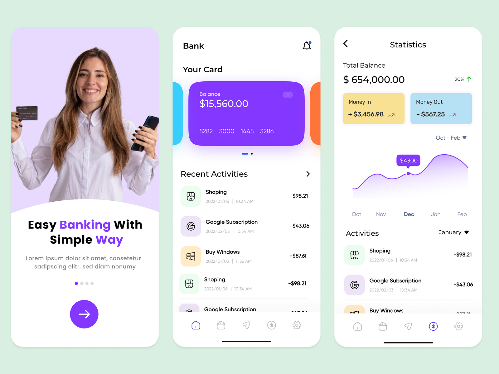 Bank Mobile App UI UX design by Oussama Bendahou on Dribbble