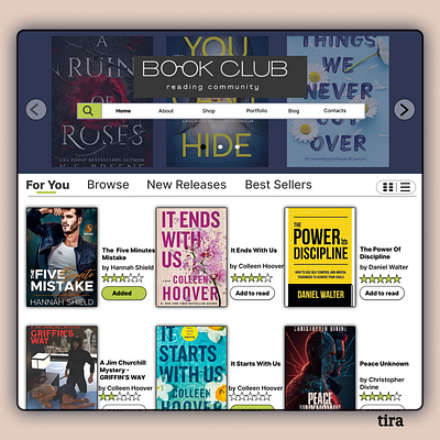 Website design for reading books design ui ux website