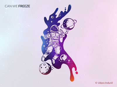 CAN WE FREEZE art can we freeze concept design dubai designer fan art flat freeze galaxy illustration kygo kygo freeze minimalist song art udara indunil udarts udarts dubai vector