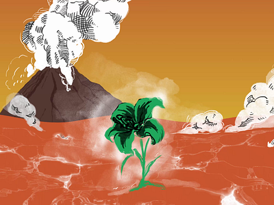 Papa's Music 2danimation animation flower illustration lava volcano