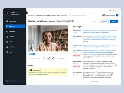 Soundcribe - audio transcription platform dashboard dashboard design design professional dashboard ui ux