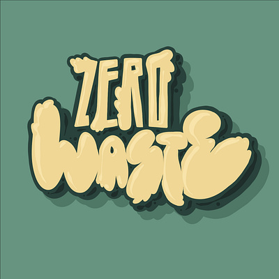 ZERO WASTE branding design graphic design illustration lettering logo nature sustainability typography zero waste