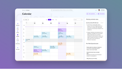 Patient Visit Scheduling dashboard desktop doctor health management modern patient ui webapp