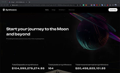 Animation: Synthwave landing page bitcoin branding crypto defi design figma illustration landing page logo product design ui