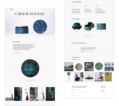 Chinese Pottery design figma landing ui web
