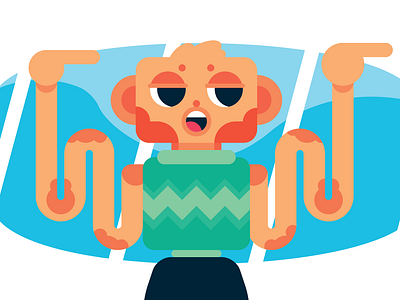 Arms Going Wild character fun geometric illustration lines vector