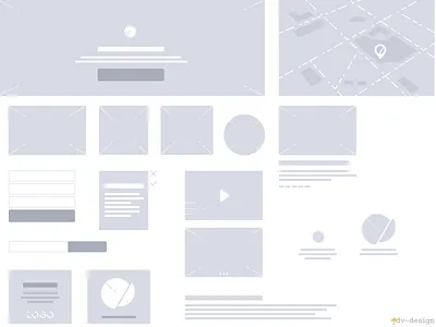 Wireframing UI kit for landing pages landing page ui ui kit ux wireframing