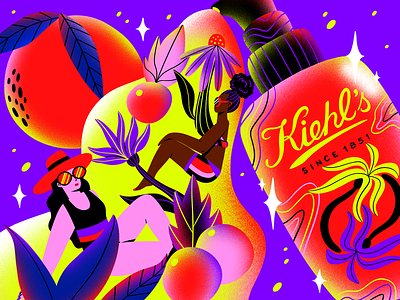 ☀️🍊🍒𝗦𝗽𝗿𝗶𝗻𝗴 𝘁𝗶𝗺𝗲! character colorful illustration lifestyle psychedelic shapes summer texture trippy