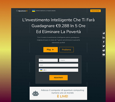 Landing page AI Investment ai bright cash clean dark mode finance front page hero section investment landing page main money orange simple ui web page yellow
