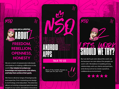 Mobile Version of a WebSite android app apple branding design memoji mobile texture unique version website