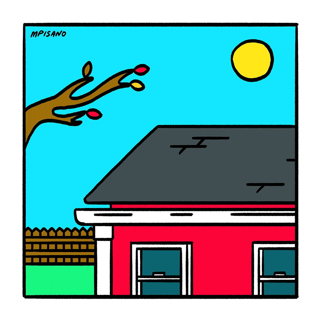 that-makes-me-sad-frisbee-on-roof-by-michael-pisano-on-dribbble