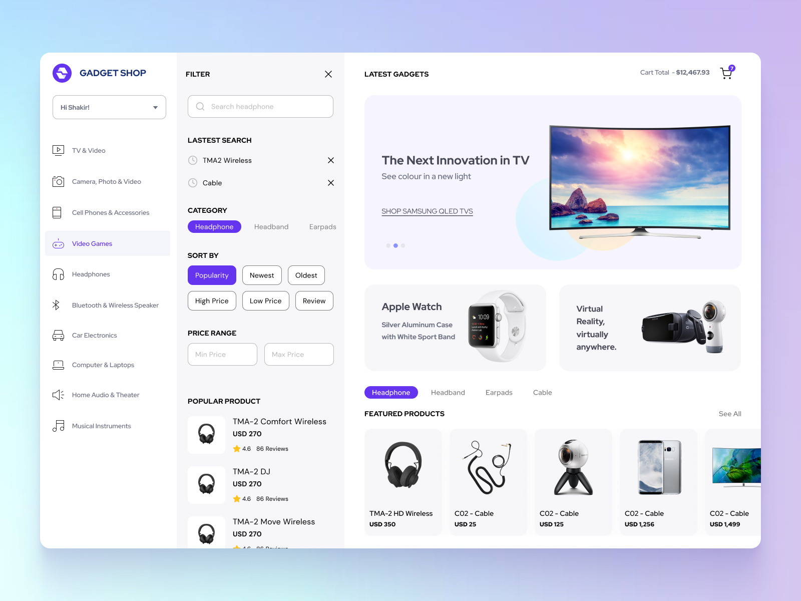 Unique Gadgets Store Website by Fabmetry on Dribbble