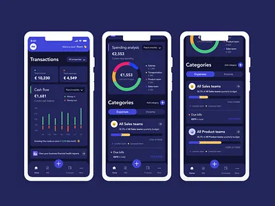 All in one accounting platform app - Dark mode accounting app clean clean interface dark dark mode dashboard dashboard ui design ios sketch ui ui ux design