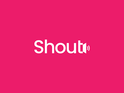 Shout Wordmark Logo abstract brand company design logo logo design minimalist modern negative space shout speak up speaker voice wordmark