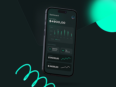 Finance App accounting app crypto finance iphone mockup