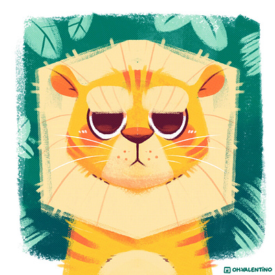 Lion 🦁 animal illustration jungle lion ohvalentino tiger