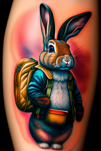A tattoo of a rabbit like this one. design graphic design typography