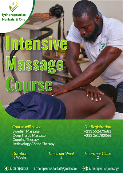 Massage Therapy Course Flyer branding design flyer graphic design