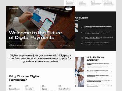 Digipay - Digital Payment Landing Page Animation aftereffect animation bank bank app banking digital payment digital wallet finance fintech interaction landing page money transfer principle product pagw protopie prototype transfer ui ux website
