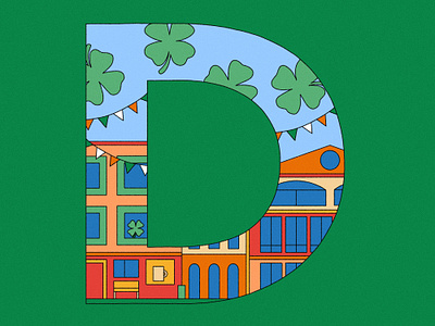 D is for Dublin 🍀 36 days of type city illustration colorful colourful editorial editorial illustration graphic design illustration spot illustration type ui visual design