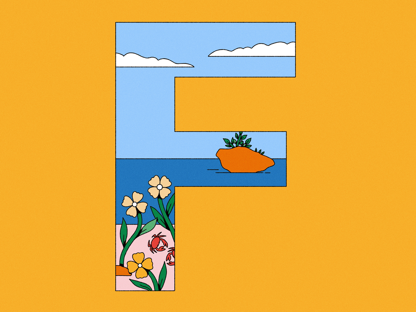 F is for Flying Fish Cove by Kseniia Puzrova on Dribbble