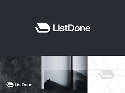 ListDone - Visual identity task management b2b b2b logo book branding checkmark dual meaning grid lettermark list logo logo grid logodesigner logoinspirations logotype productivity project management saas saas logo task management task manager