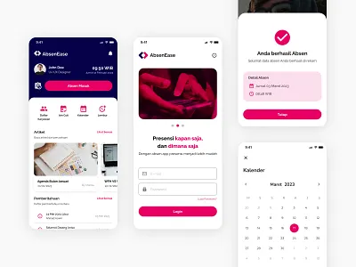 Mobile App - Absen Ease absen branding design mobileabsen mobileapps ui ui design ux uxdesign