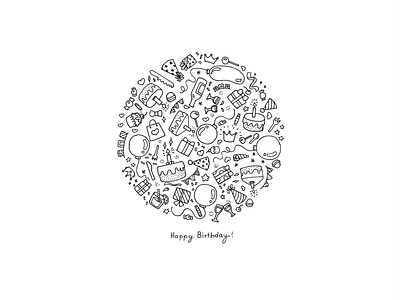 Day 072-365 Happy Birthday! 365project cute happybirthday illustration ink kawaii