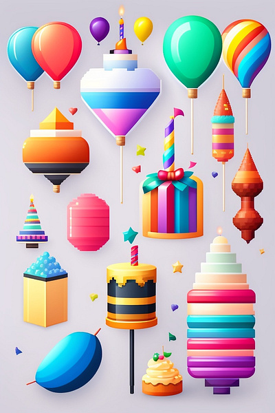 Birthday (pixel) 8 bits art birthday cake clipart design graphic illustration pixel