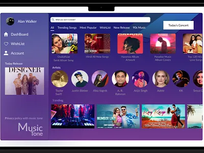 Music playlist UI desktop musicplaylist ui web