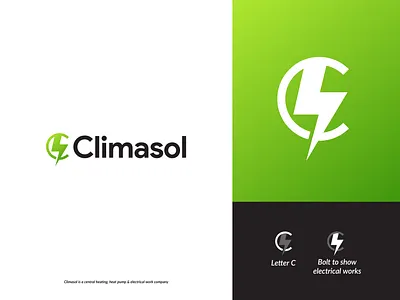 Climasol | Letter C - Electrical - Bolt - Gasoline Company Logo bolt logo branding c icon c logo climasol creative electricity energy gas gasoline gradient icon gradient logo graphic design letter c lightning logo mehedi islam modern logo professional thunder