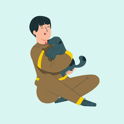 Dog Embrace animation motion graphics