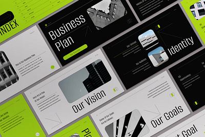Green Minimalist Business Plan Presentation business plan business presentation deck green marketing marketing presentation minimalist powerpoint slide deck