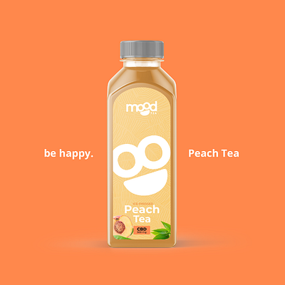 Mood Tea Peach CBD Drink - Packaging Design beverage branding cannabis cbd design drink fruit graphic design hemp packaging peach tea