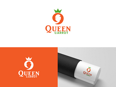 Queen Carrot Logo branding business logo carrot logo combination logo creative logo custom logo design logo minimal queen wordmark