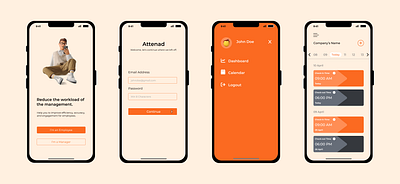 Attendance Dashboard app design ui ux